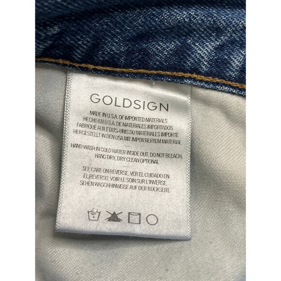 Goldsign Button fly Blue Relaxed High Rise Straight-Leg Jeans, Size 25, MSRP$350 - Picture 11 of 14